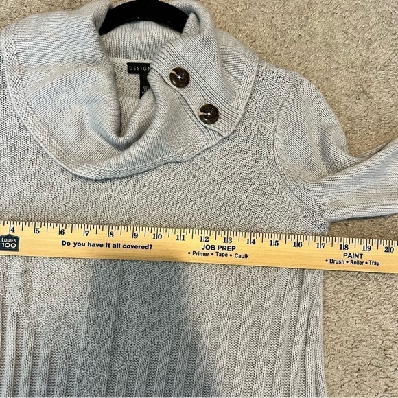 Design History Sweater  Womens Size small Gray Long Sleeve Cowl Neck Ribbed - Picture 6 of 7
